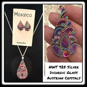 NWT Mosaico Austrian Crystal pendant necklace & earrings 💕💕 new line! 💕💕…